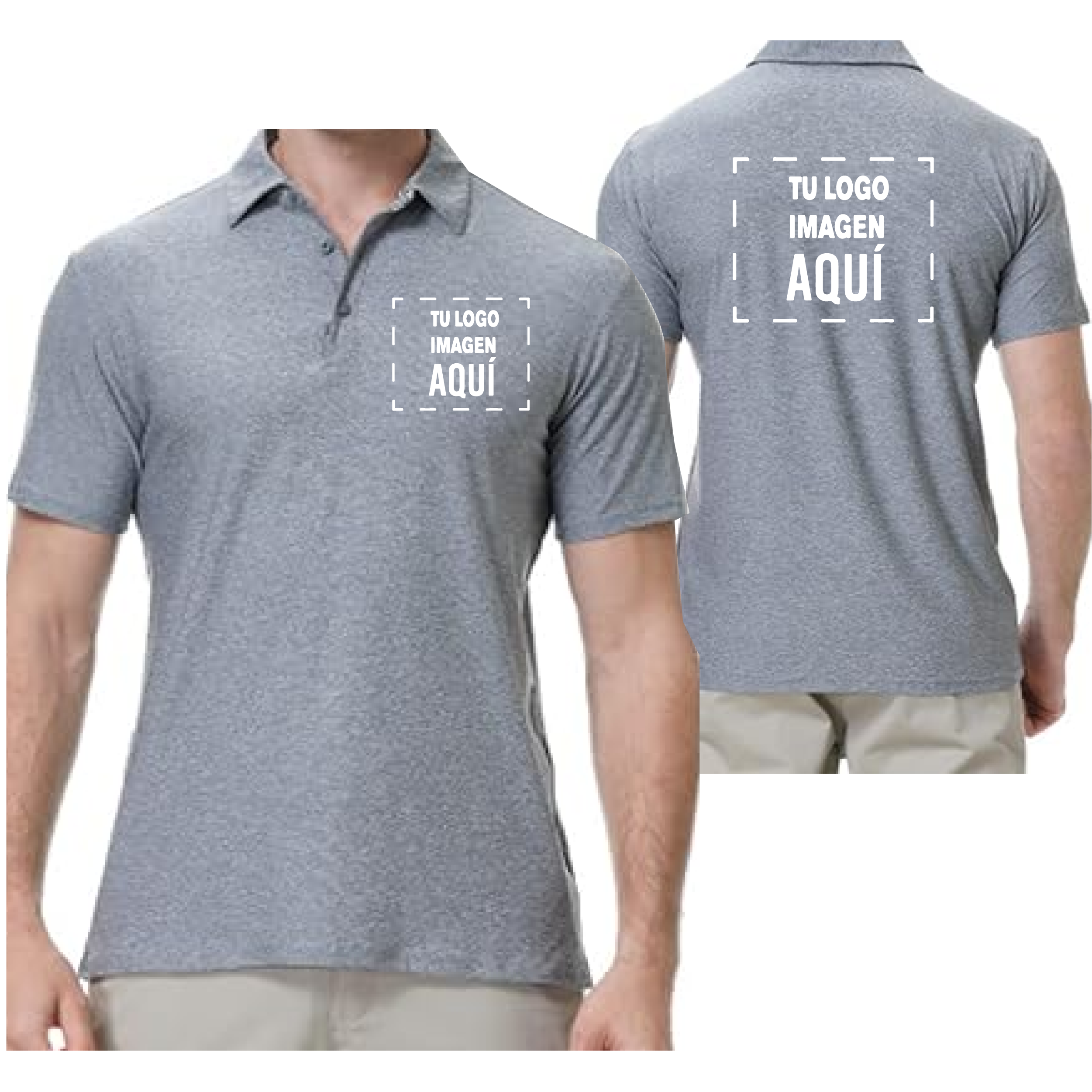 Polo Gris Hombre