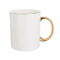 Mug Blanco Borde Dorado