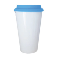 MUG CÓNICO TAPA AZUL